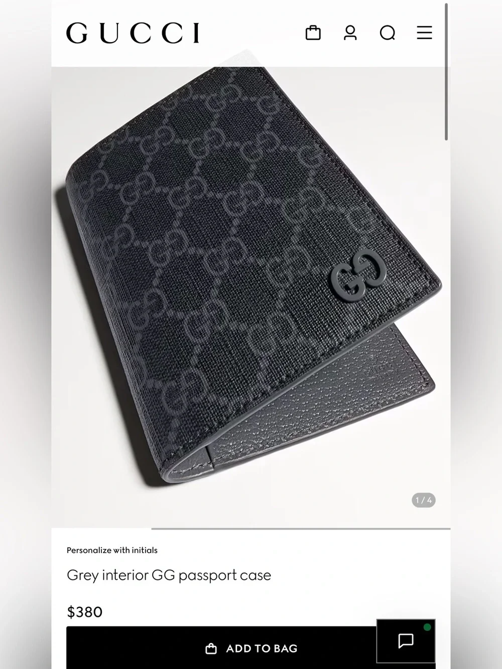 Gucci AUTHENTIC GG Supreme Passport Cover case NEW